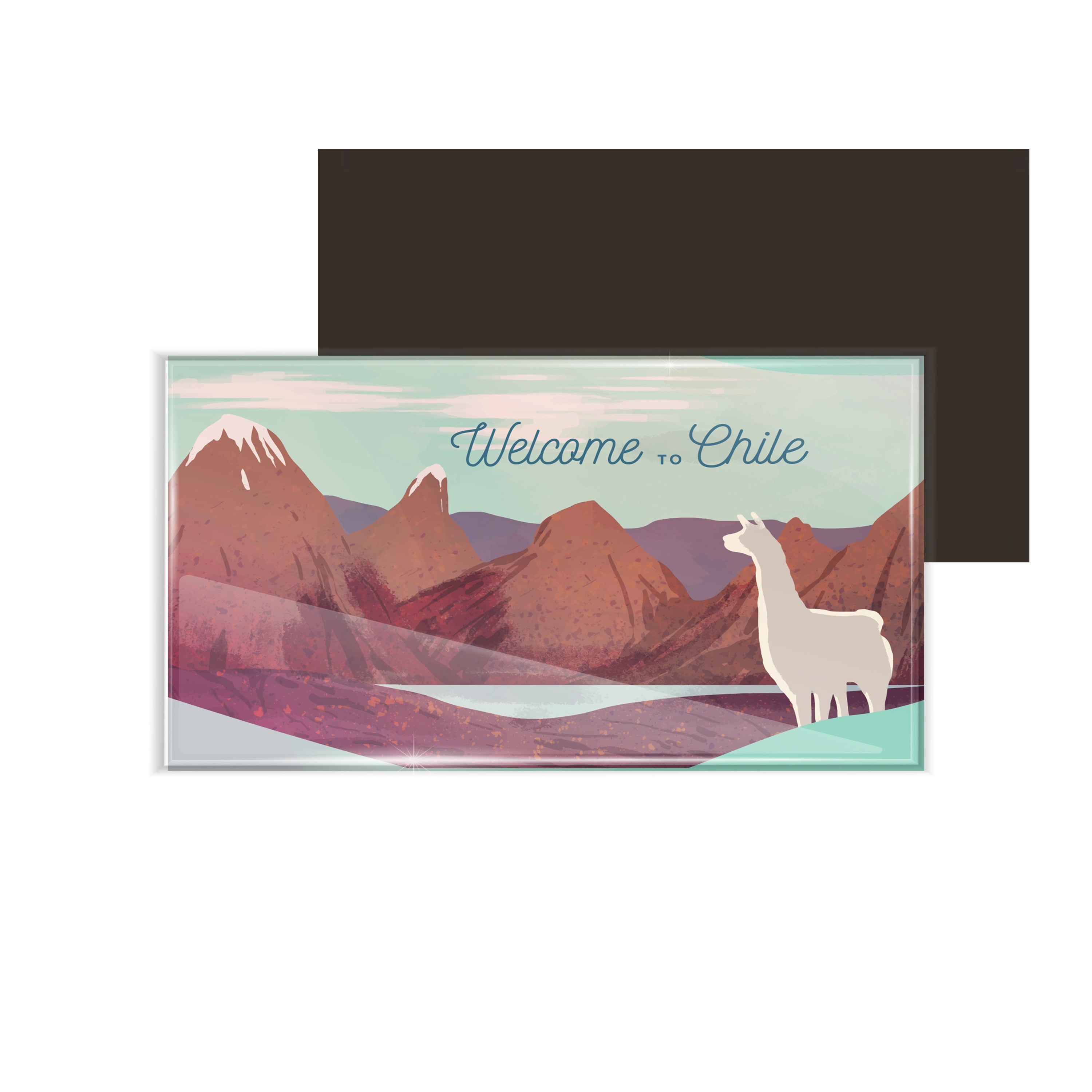 dhcrafts Fridge Magnet Rectangle Acrylic Glass (8.6 x 5.4 cm) Multicolor Travel Chille D4 Design Pack of 1